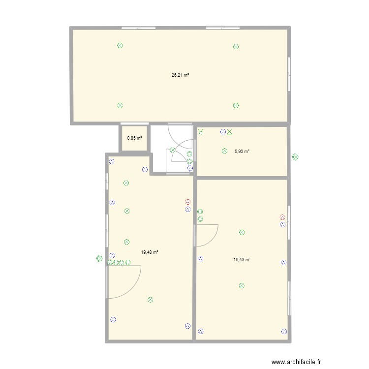 Plan salle vaovao. Plan de 0 pièce et 0 m2