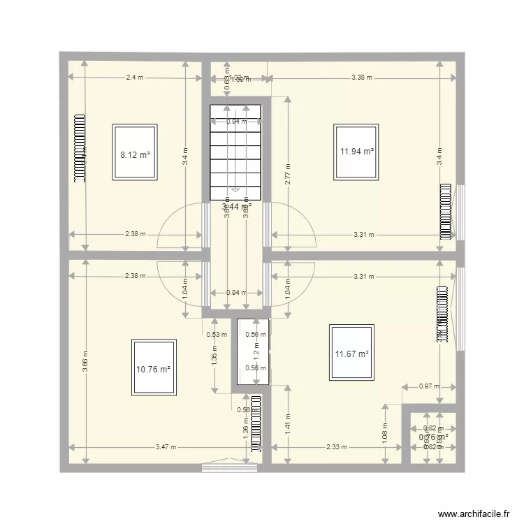 Etages chambres des garcons. Plan de Etages chambres des garcons. Plan de