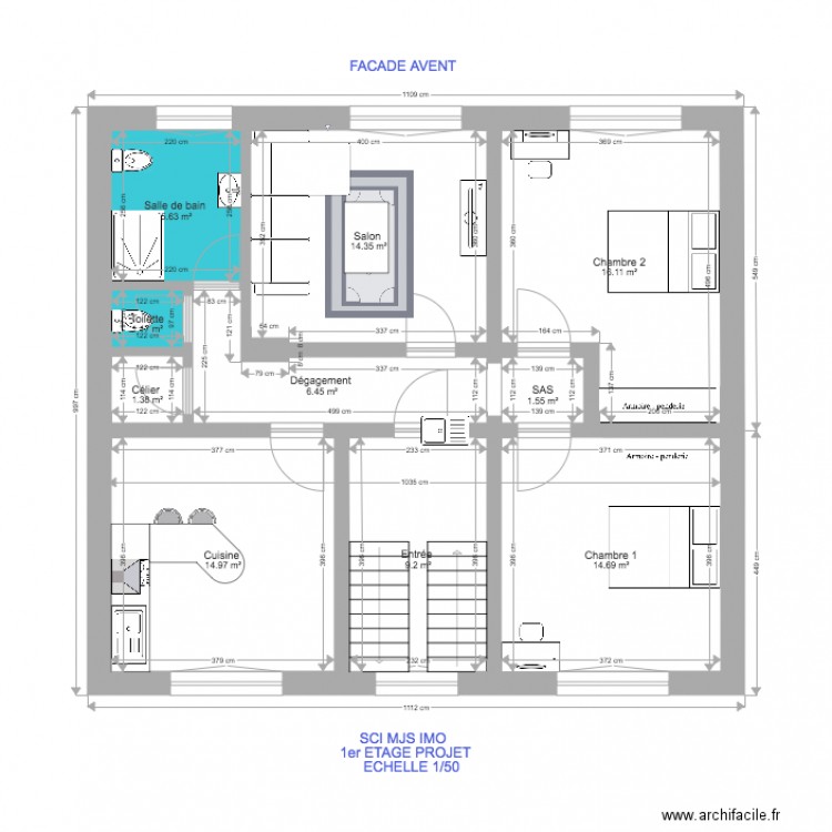 SCI MJS 1er ETAGE PROJET. Plan de 0 pièce et 0 m2