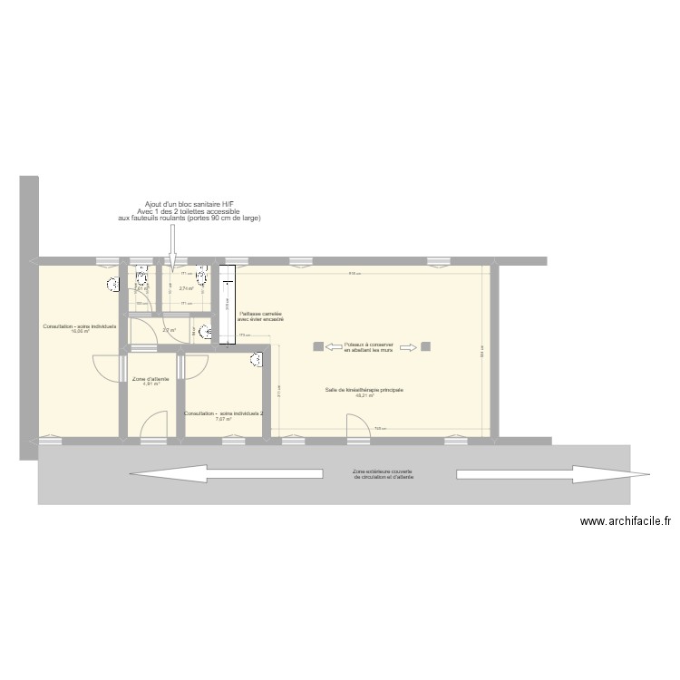 Bâtiment Hôpital district Gihofi  - transformé . Plan de 7 pièces et 84 m2