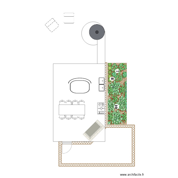 SuymmerKitchen. Plan de 0 pièce et 0 m2