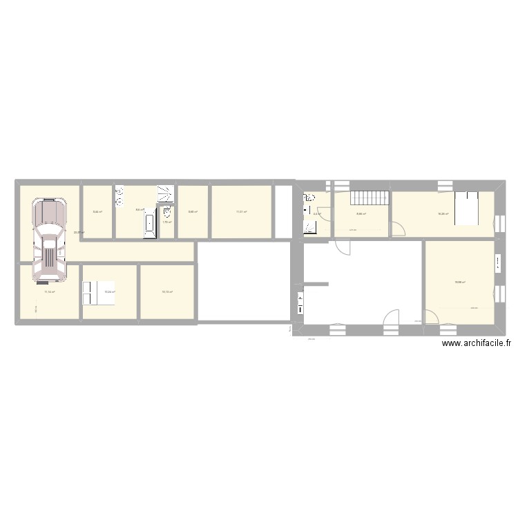 Maison 1. Plan de 13 pièces et 137 m2