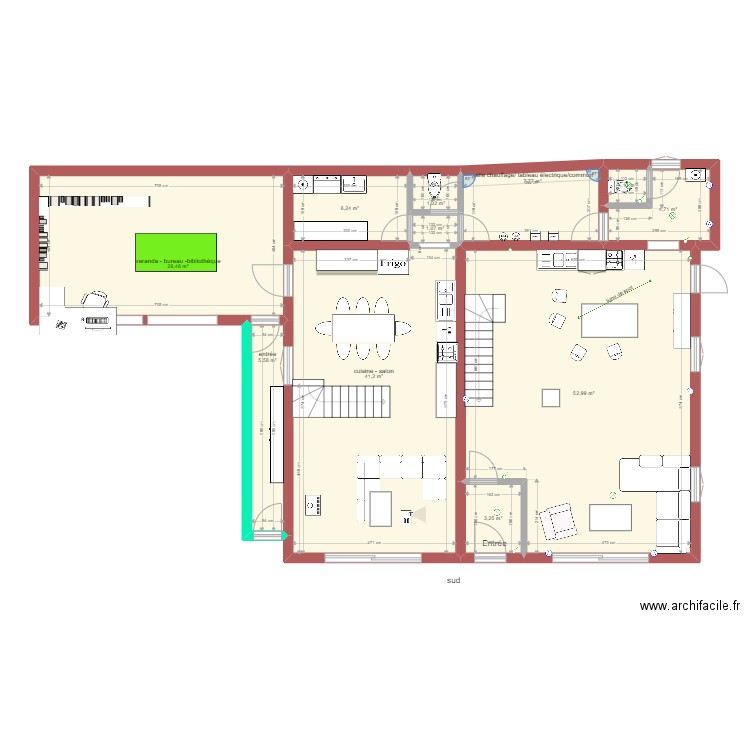 fayolle rdc définitif. Plan de 11 pièces et 154 m2