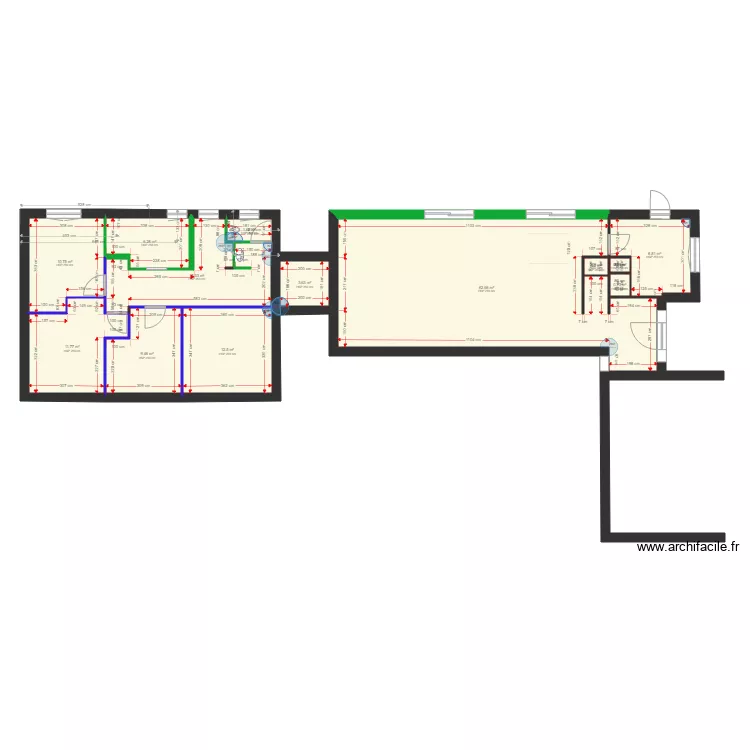 MAISON CASTRES placo. Plan de 
