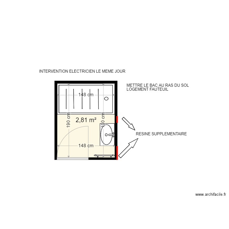 MINET JACKY. Plan de 1 pièce et 3 m2