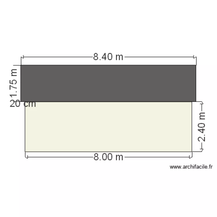 facade nord 8 par 45. Plan de 