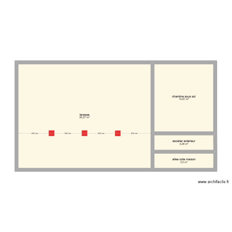 terrasse 2.0. Plan de 4 pièces et 71 m2