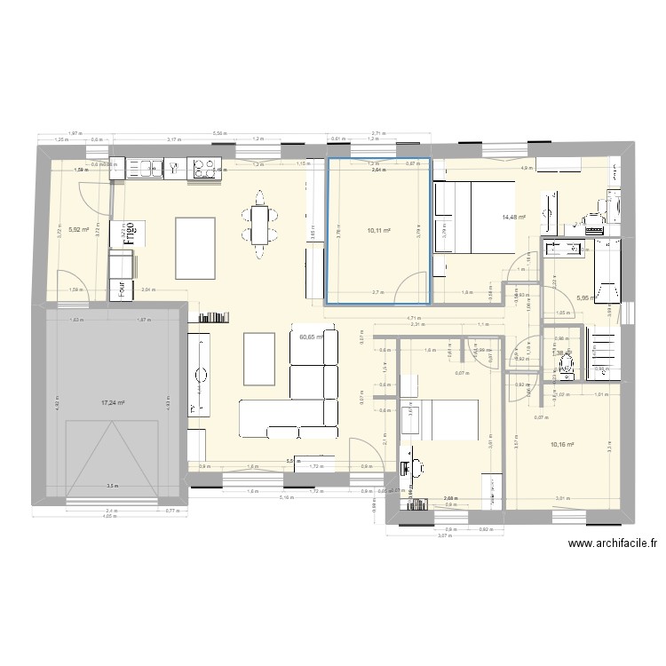 clos des vignes. Plan de 8 pièces et 126 m2