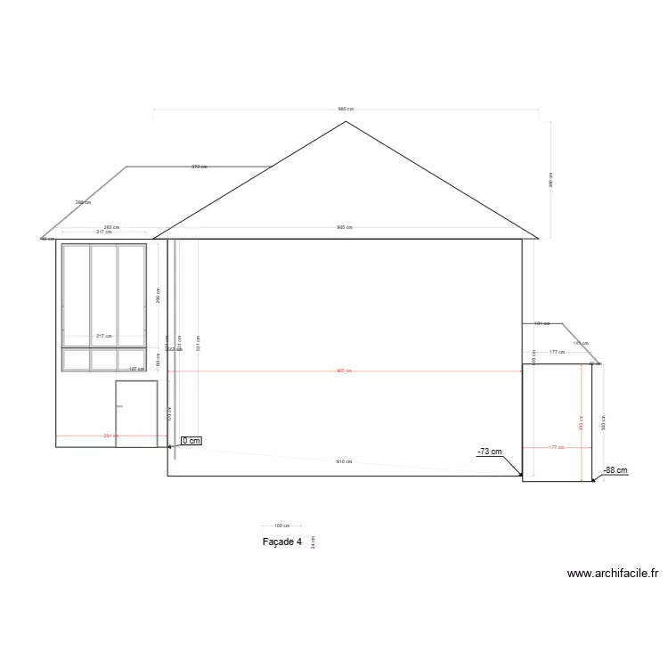 VERGNE Fa&ccedil;ade 2. Plan de 