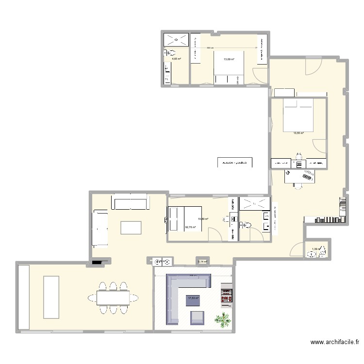 Mendizabal 68. Plan de 10 pièces et 155 m2