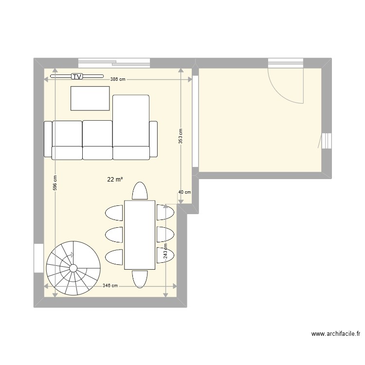 maison. Plan de 2 pièces et 31 m2