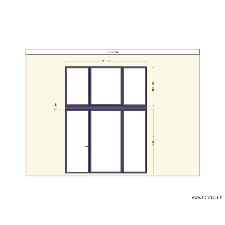 Baie vitrée. Plan de 0 pièce et 0 m2