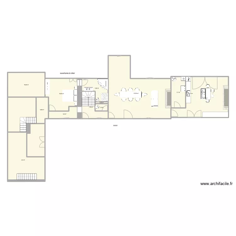 la grande maison V7 avec &eacute;glise variante. Plan de 