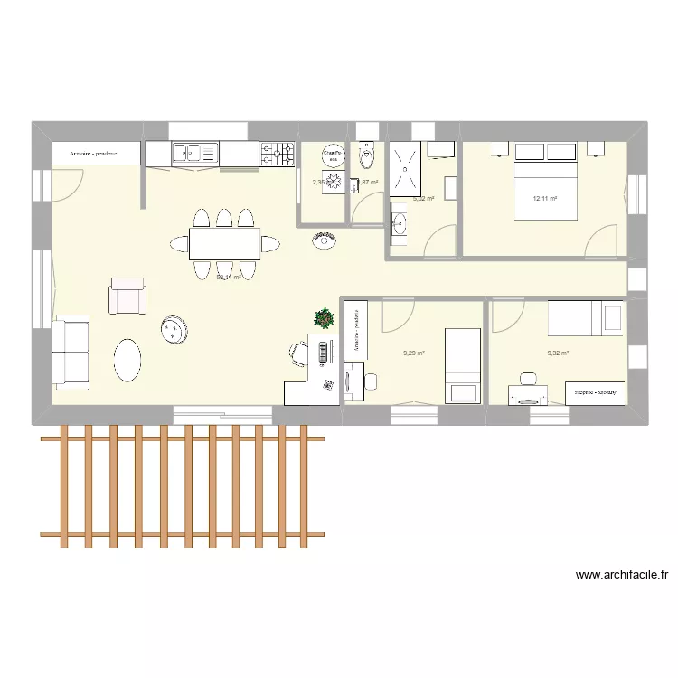 Maison bioclimatique plain pied. Plan de Maison bioclimatique plain pied. Plan de