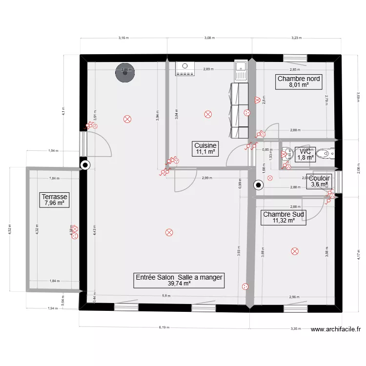 zareen rez1. Plan de 7 Pièces et 84 m²