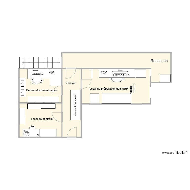 Plan avant modif MRP. Plan de 5 pièces et 23 m2