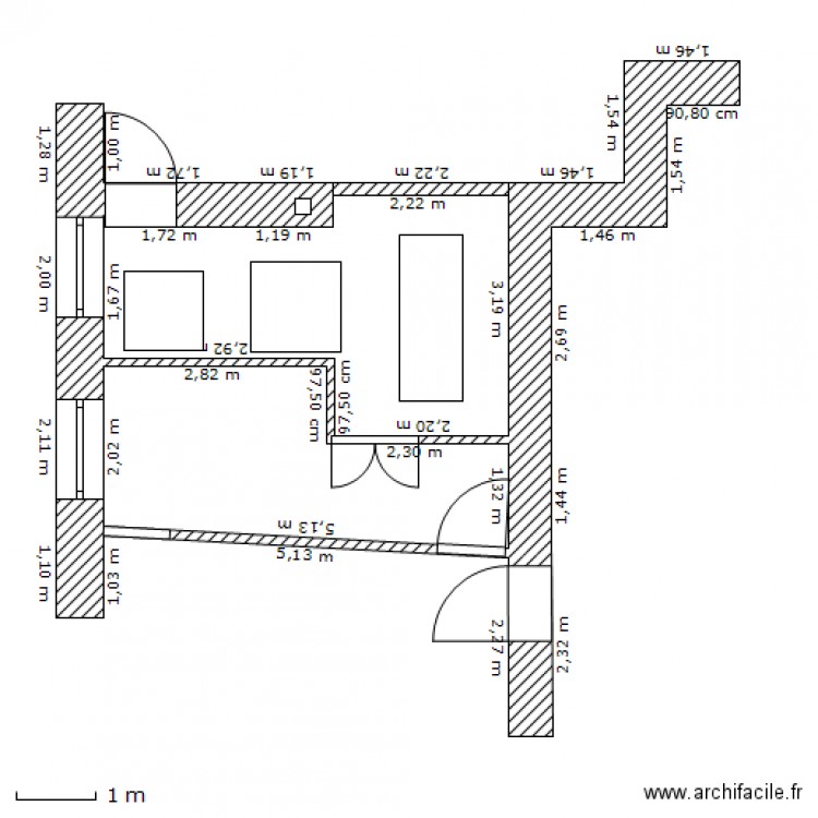 RDC Nouveau Projet Chaufferie avec objets. Plan de 0 pièce et 0 m2