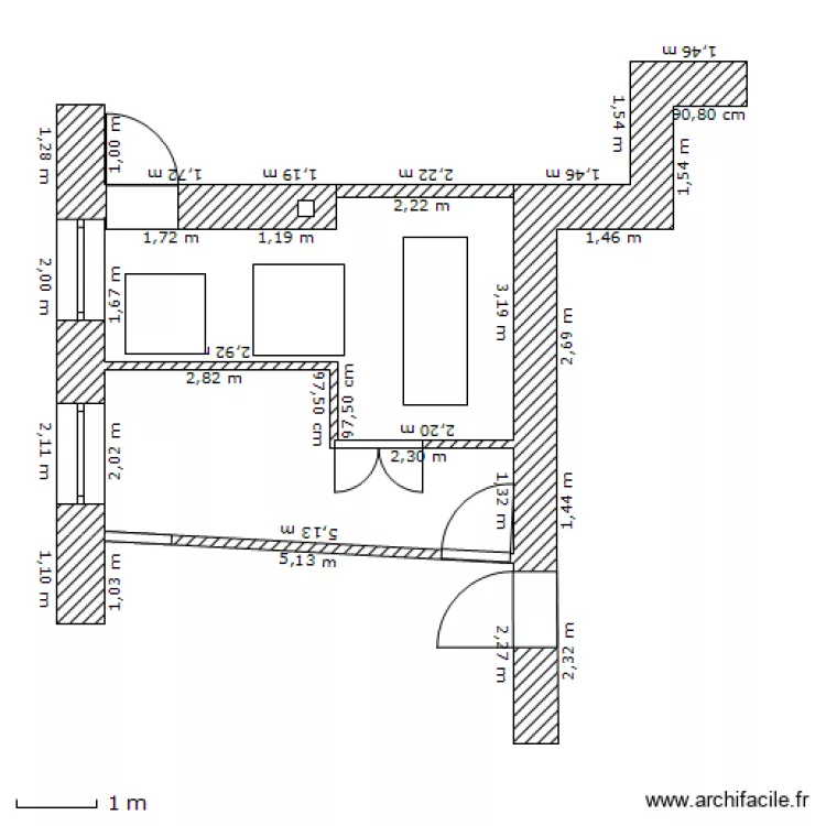 RDC Nouveau Projet Chaufferie avec objets. Plan de 