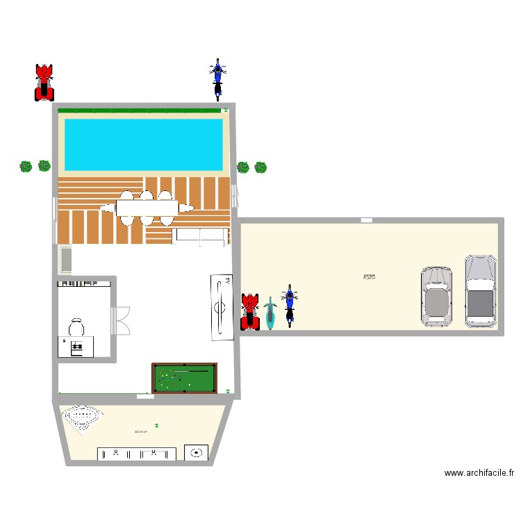 villa de nassim. Plan de 2 pièces et 94 m2