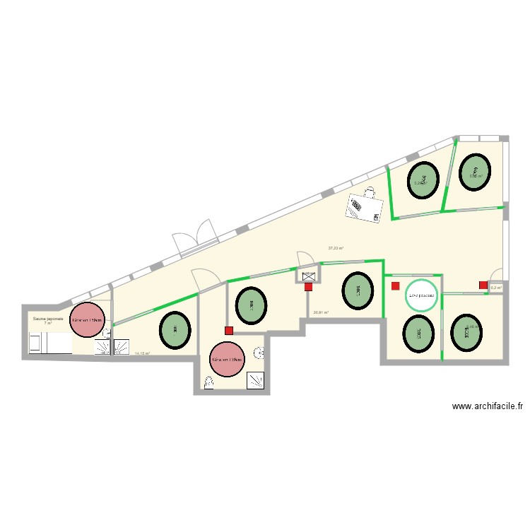 AQUA SIROUNA ONE. Plan de 9 pièces et 98 m2