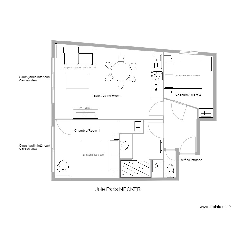 Bargue. Plan de 7 pièces et 51 m2