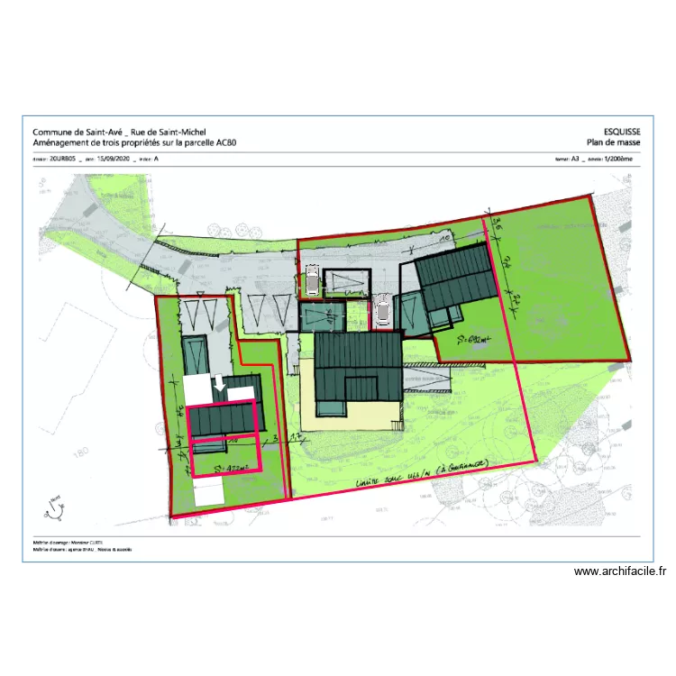 Mix maison Ouest  entr&eacute;e Nord. Plan de 