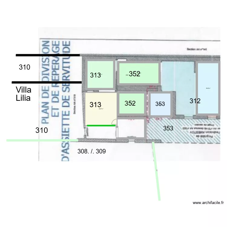 cadastre Gu&eacute;thary. Plan de 6  et 102 m²