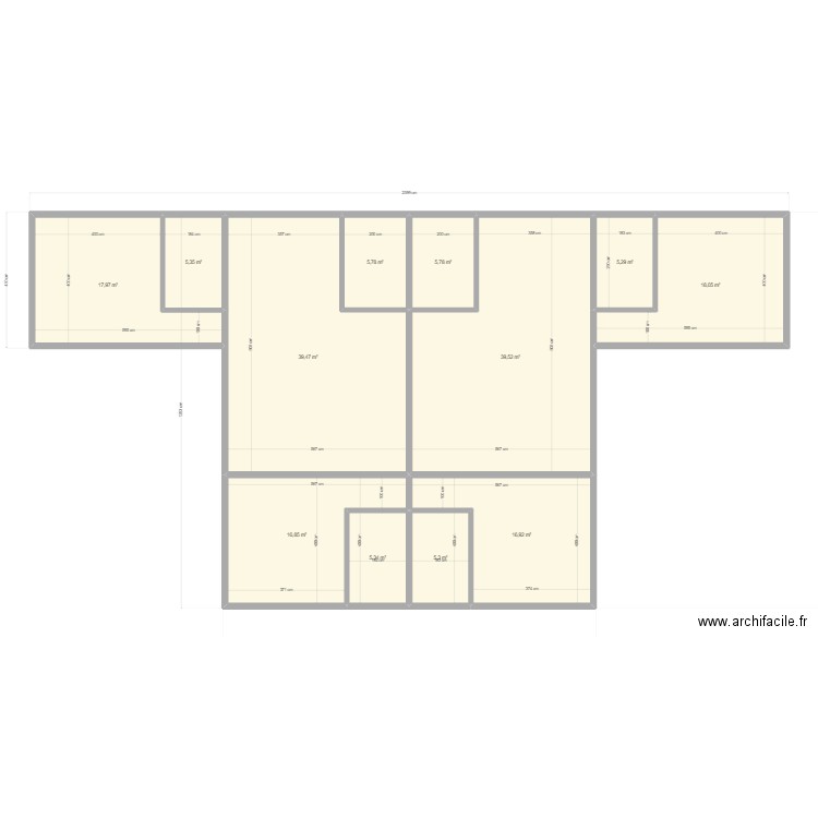 Haumi maisons jumelées. Plan de 12 pièces et 182 m2