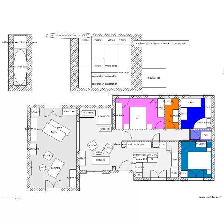 ST MITRE  THIERRY CUISINE 3.5  2 chambres. Plan de 