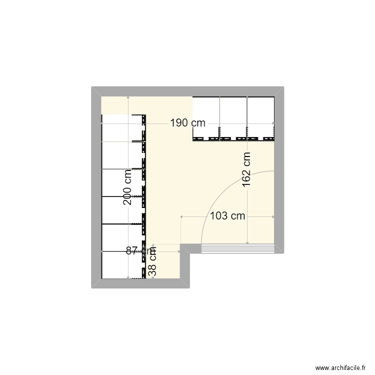 Local vestiaire 2022 08 09 - 30cm. Plan de 1 pièce et 3 m2
