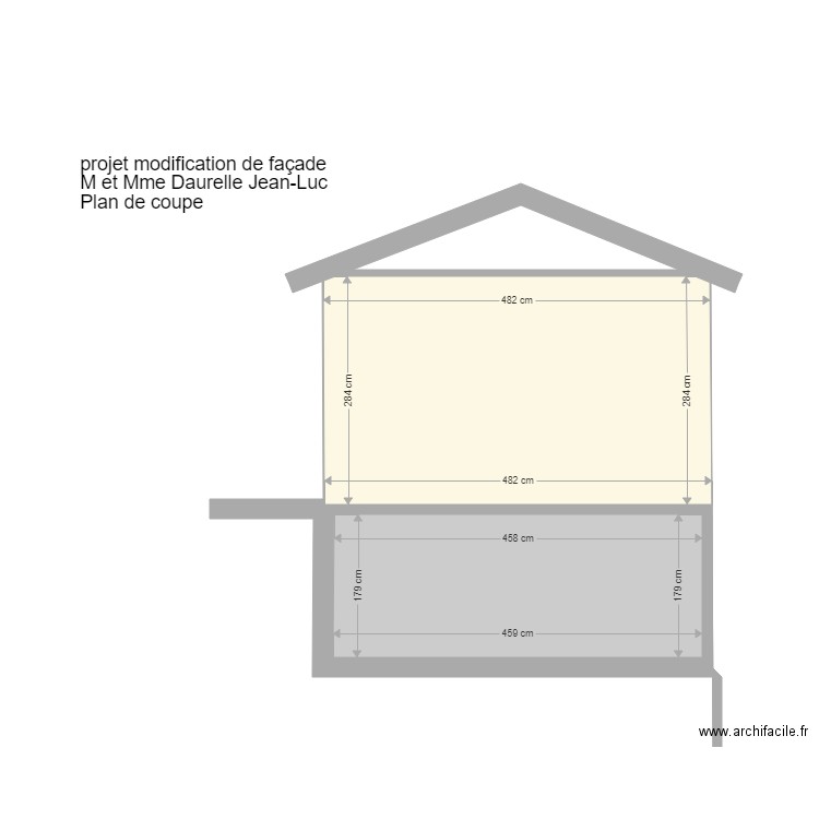 plan de coupe. Plan de 0 pièce et 0 m2