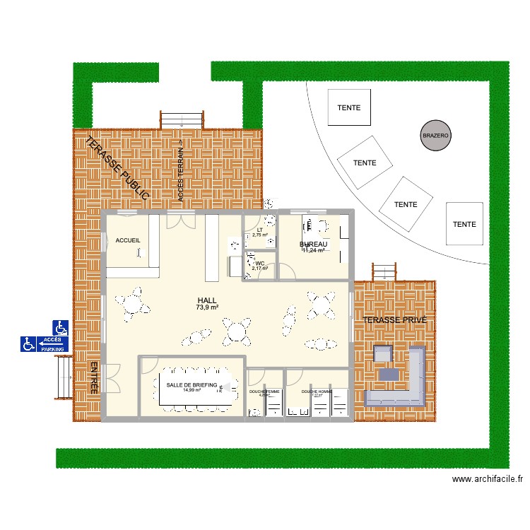 Airmilts. Plan de 7 pièces et 116 m2