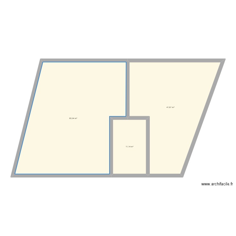 Clermont. Plan de 3 pièces et 113 m2