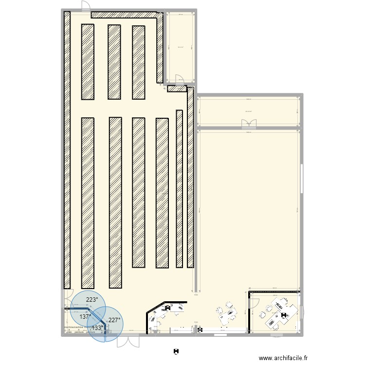 depot futur 5. Plan de 4 pièces et 615 m2