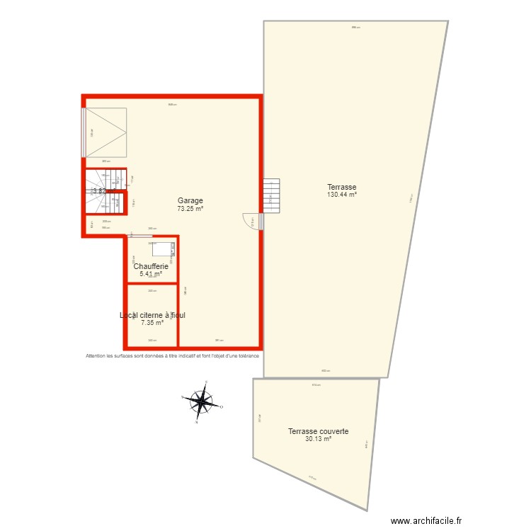 BI 2973 Terrasses côté. Plan de 0 pièce et 0 m2