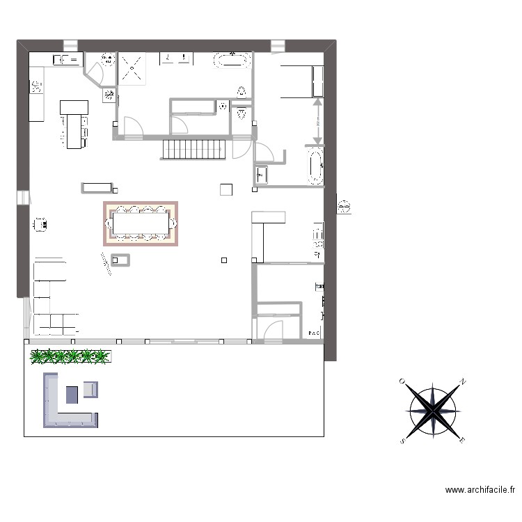 COUBERIEU. Plan de 3 pièces et 1 m2