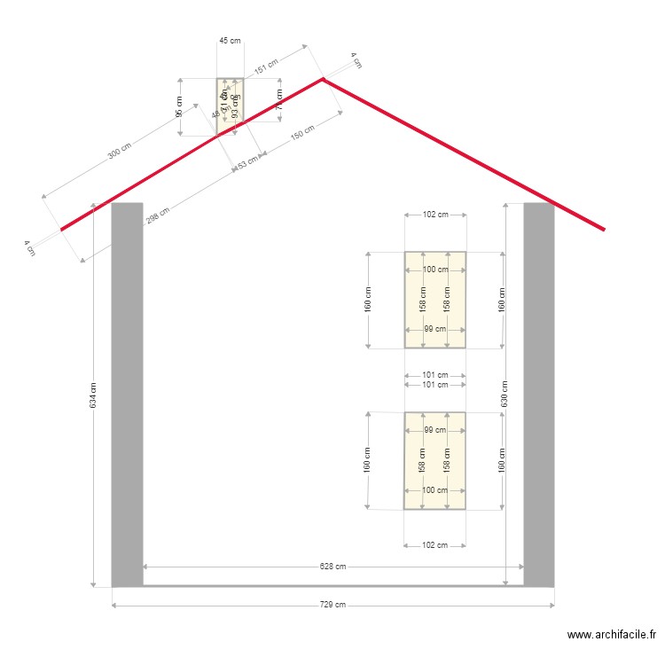 Vue Sud Avant modification. Plan de 0 pièce et 0 m2