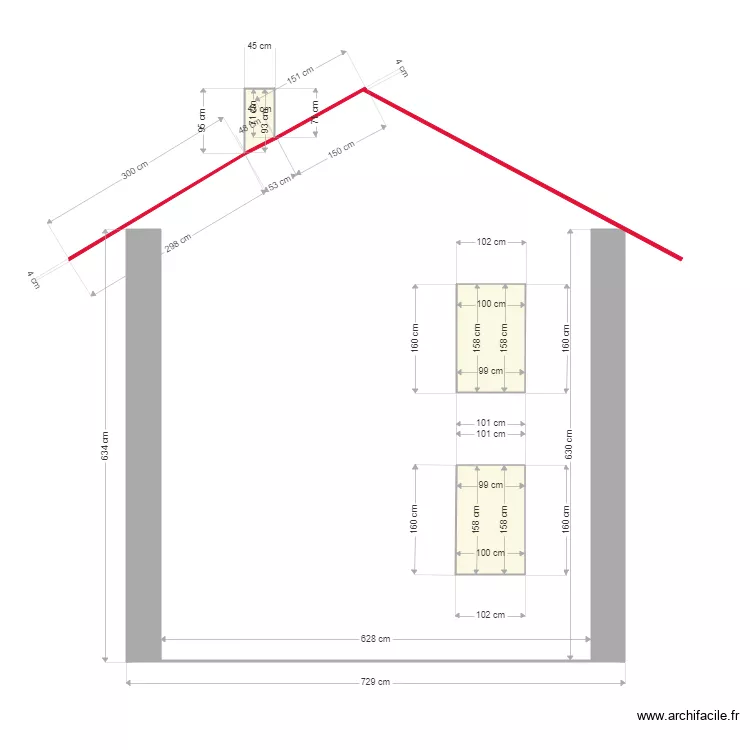 Vue Sud Avant modification. Plan de Vue Sud Avant modification. Plan de