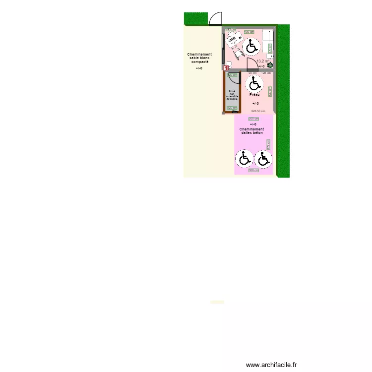 zoom Cabinet Psychologue LE PEN Laetitia apr&egrave;s travaux espaces de rotation. Plan de 