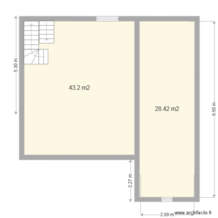 Plan initial etage. Plan de 0 pièce et 0 m2