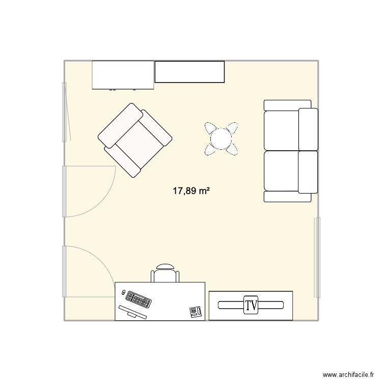 Plan N°1. Plan de 1 pièce et 18 m2