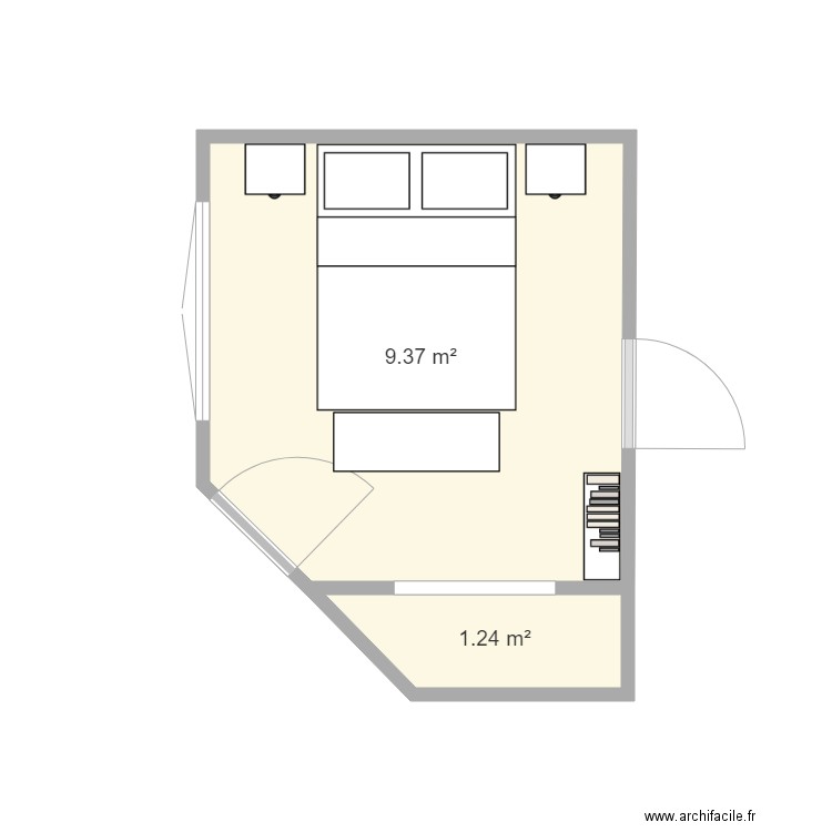 chambre nouveau aménagement. Plan de 0 pièce et 0 m2