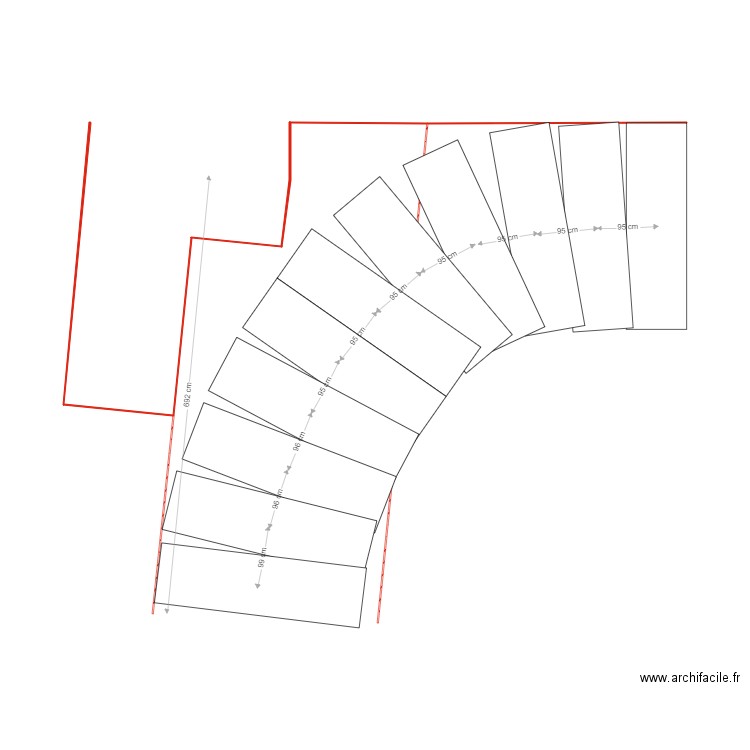 Escalier Quart de Tour. Plan de 0 pièce et 0 m2