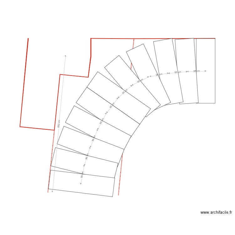 Escalier Quart de Tour. Plan de 0 pièce et 0 m2