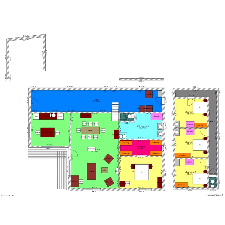 maison avec étage. Plan de maison avec étage. Plan de