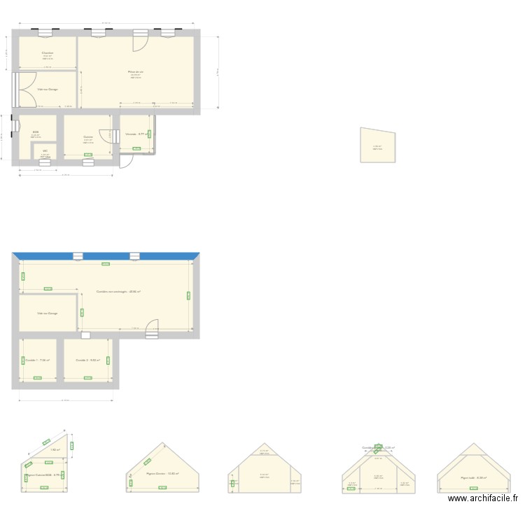 DUBOIS Samuel. Plan de 32 pièces et 206 m2