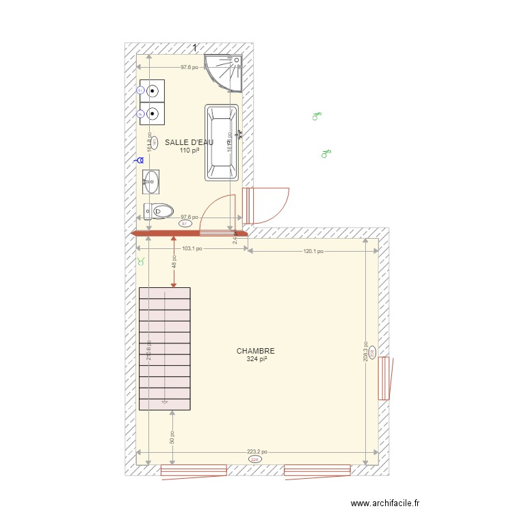 A1011 ETAGE  PLOMBERIE. Plan de 0 pièce et 0 m2