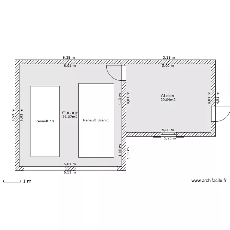 Projet Garage Atelier. Plan de 