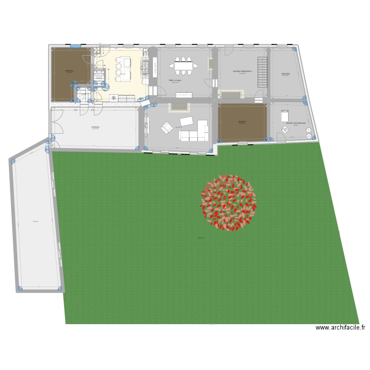 test 2. Plan de 12 pièces et 263 m2