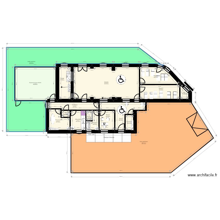 95 SARCELLES 106 Brossolette PROJET PMI rectif JORDAN. Plan de 17 pièces et 439 m2